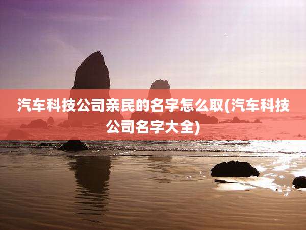 汽车科技公司亲民的名字怎么取(汽车科技公司名字大全)