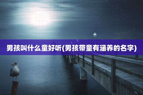 男孩叫什么童好听(男孩带童有涵养的名字)