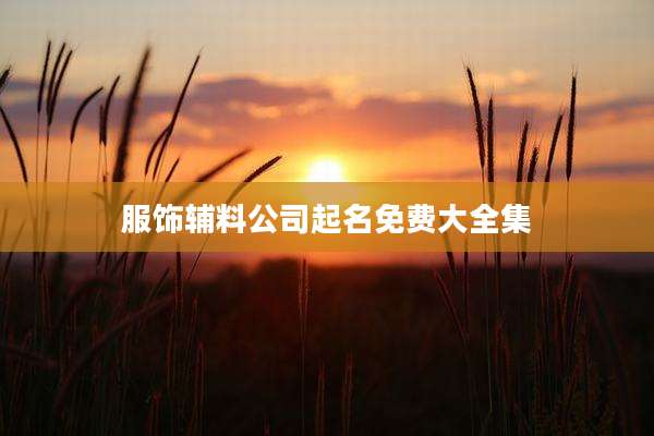 服饰辅料公司起名免费大全集