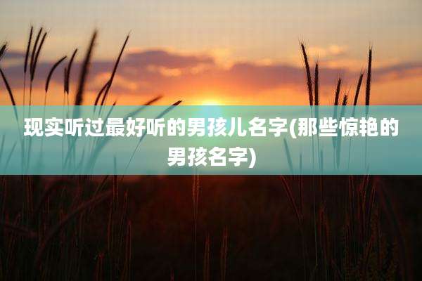 现实听过最好听的男孩儿名字(那些惊艳的男孩名字)