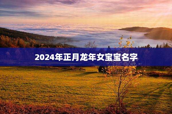 2024年正月龙年女宝宝名字