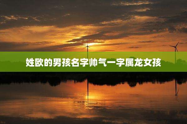 姓欧的男孩名字帅气一字属龙女孩
