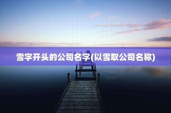 雪字开头的公司名字(以雪取公司名称)