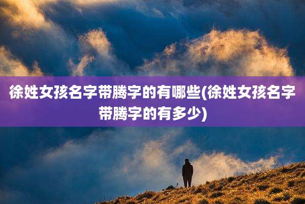 徐姓女孩名字带腾字的有哪些(徐姓女孩名字带腾字的有多少)