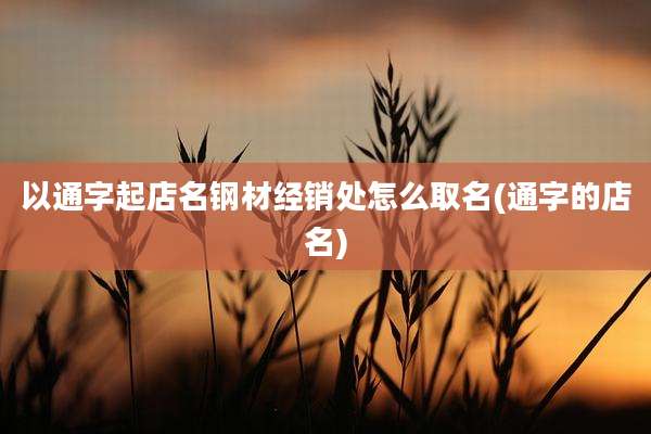 以通字起店名钢材经销处怎么取名(通字的店名)