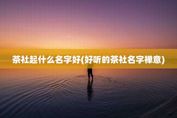 茶社起什么名字好(好听的茶社名字禅意)