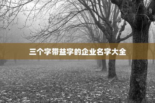 三个字带益字的企业名字大全