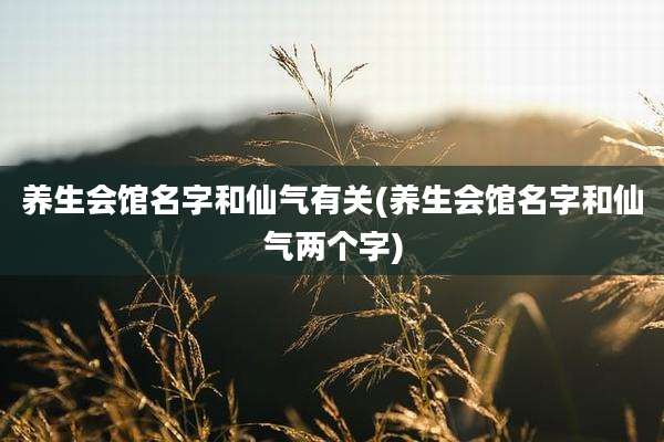 养生会馆名字和仙气有关(养生会馆名字和仙气两个字)