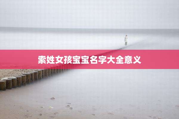 索姓女孩宝宝名字大全意义