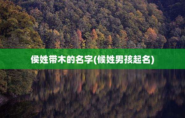 侯姓带木的名字(候姓男孩起名)
