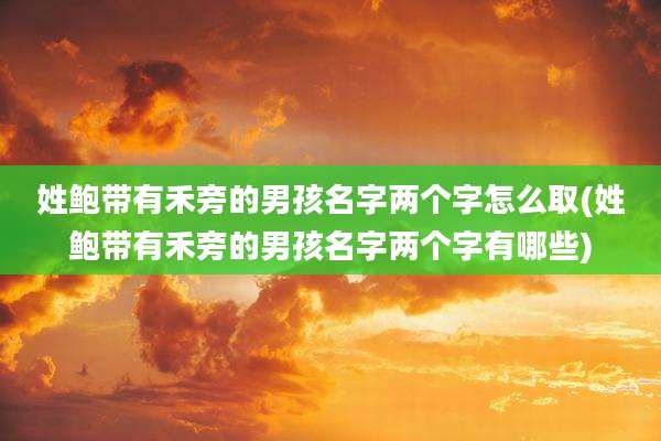 姓鲍带有禾旁的男孩名字两个字怎么取(姓鲍带有禾旁的男孩名字两个字有哪些)