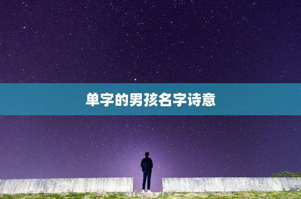 单字的男孩名字诗意