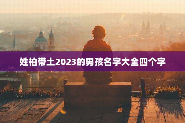 姓柏带土2023的男孩名字大全四个字