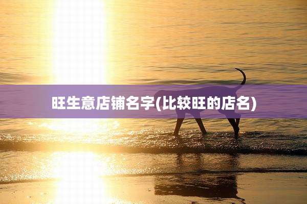 旺生意店铺名字(比较旺的店名)