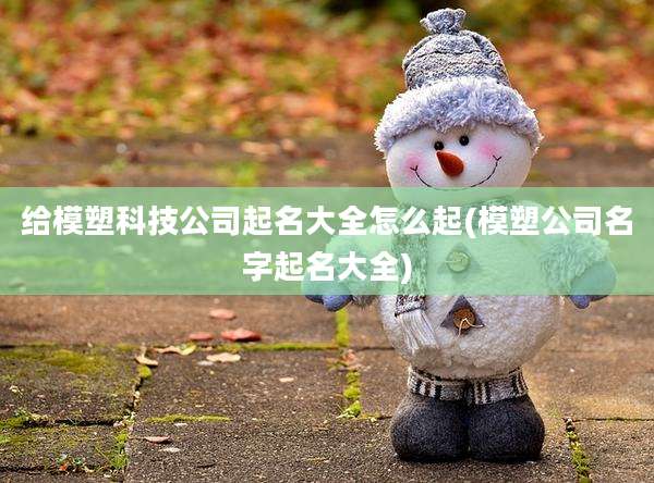 给模塑科技公司起名大全怎么起(模塑公司名字起名大全)