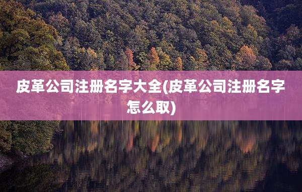 皮革公司注册名字大全(皮革公司注册名字怎么取)