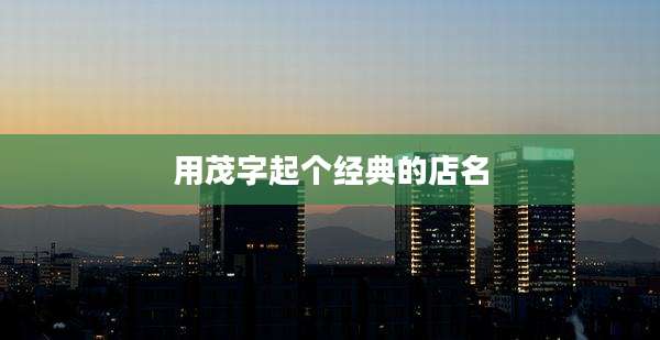 用茂字起个经典的店名