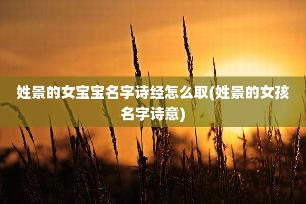 姓景的女宝宝名字诗经怎么取(姓景的女孩名字诗意)
