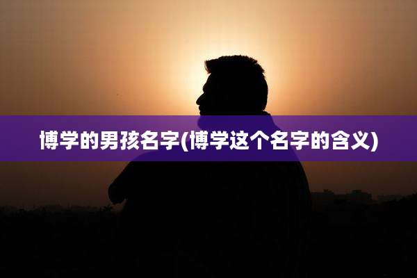 博学的男孩名字(博学这个名字的含义)