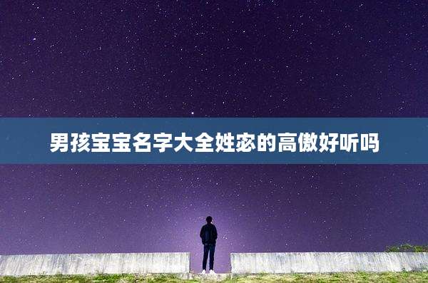 男孩宝宝名字大全姓宓的高傲好听吗
