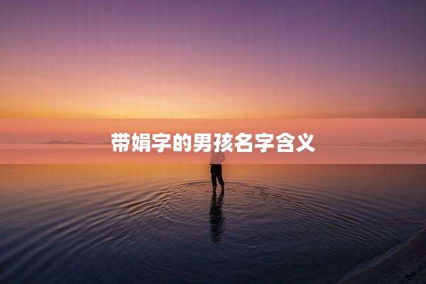 带娟字的男孩名字含义