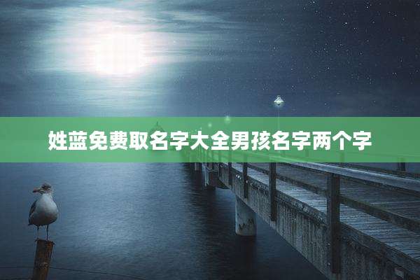 姓蓝免费取名字大全男孩名字两个字