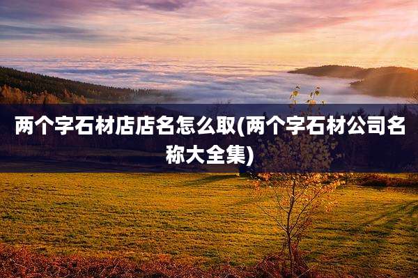 两个字石材店店名怎么取(两个字石材公司名称大全集)