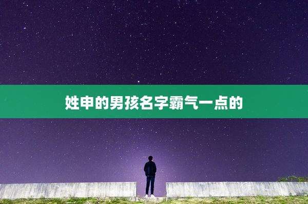 姓申的男孩名字霸气一点的