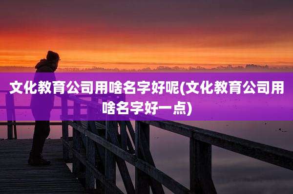 文化教育公司用啥名字好呢(文化教育公司用啥名字好一点)