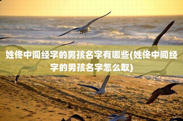 姓佟中间经字的男孩名字有哪些(姓佟中间经字的男孩名字怎么取)