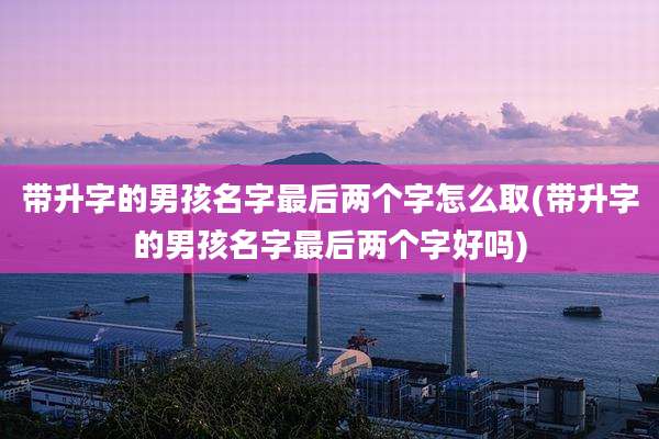 带升字的男孩名字最后两个字怎么取(带升字的男孩名字最后两个字好吗)