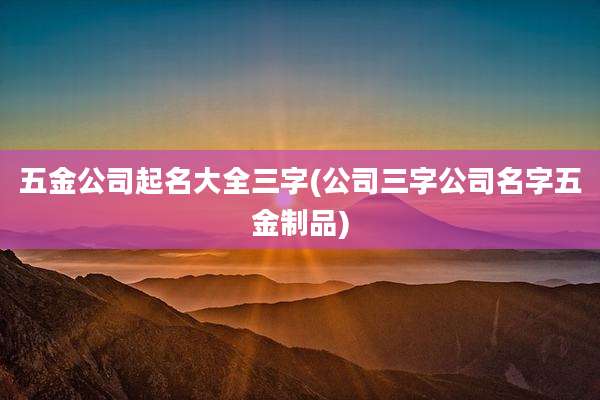 五金公司起名大全三字(公司三字公司名字五金制品)