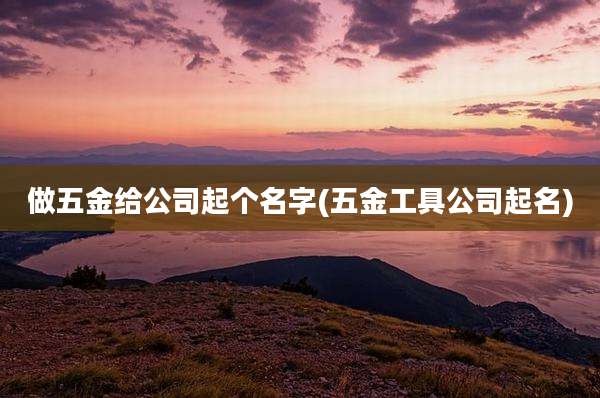 做五金给公司起个名字(五金工具公司起名)