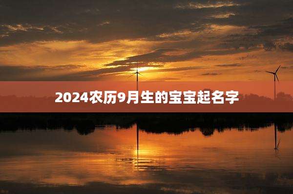 2024农历9月生的宝宝起名字