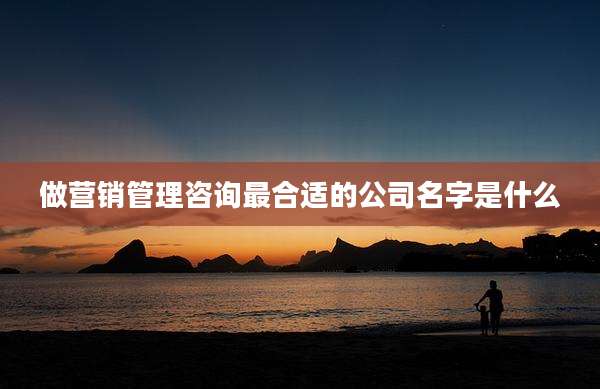 做营销管理咨询最合适的公司名字是什么
