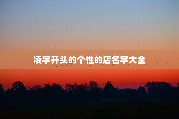 凌字开头的个性的店名字大全