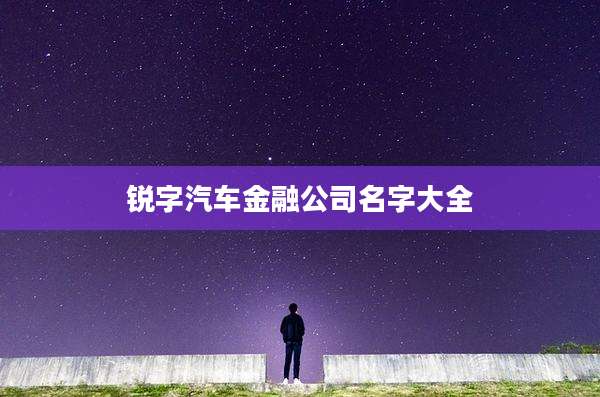 锐字汽车金融公司名字大全
