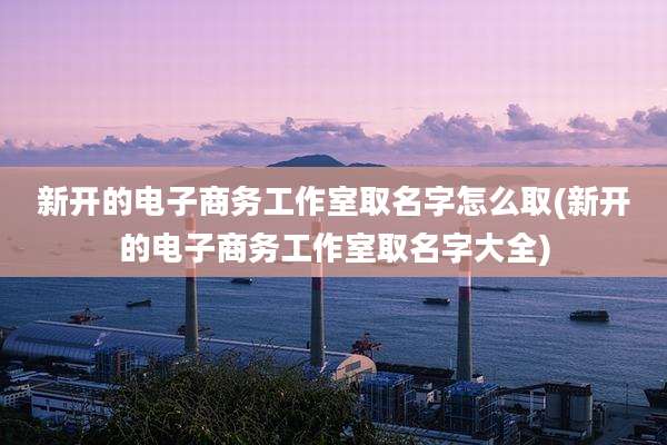 新开的电子商务工作室取名字怎么取(新开的电子商务工作室取名字大全)