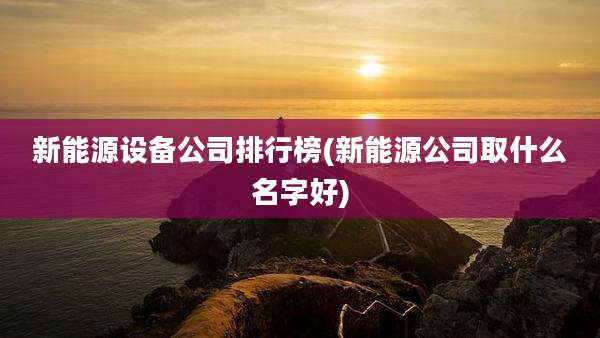 新能源设备公司排行榜(新能源公司取什么名字好)