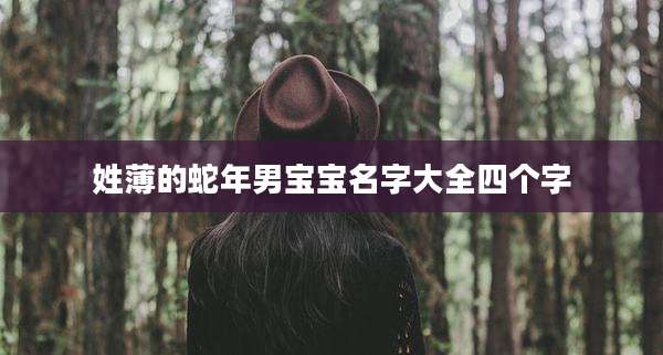 姓薄的蛇年男宝宝名字大全四个字