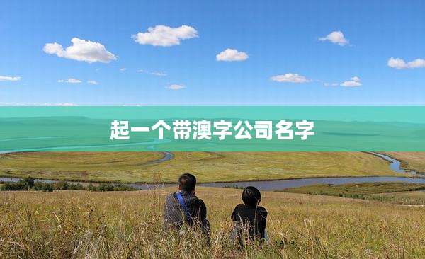 起一个带澳字公司名字