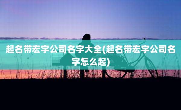 起名带宏字公司名字大全(起名带宏字公司名字怎么起)