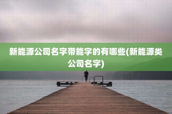 新能源公司名字带能字的有哪些(新能源类公司名字)