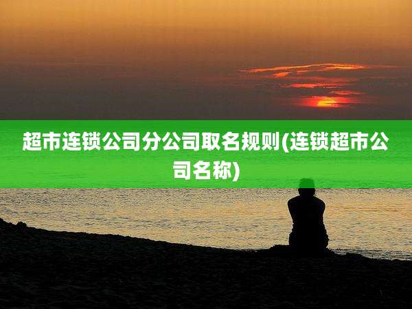 超市连锁公司分公司取名规则(连锁超市公司名称)