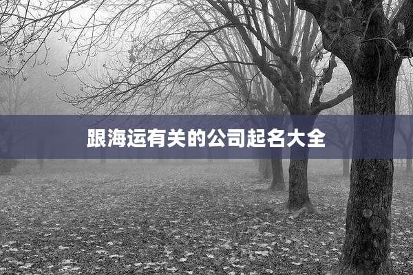 跟海运有关的公司起名大全