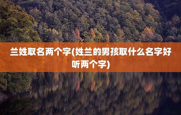 兰姓取名两个字(姓兰的男孩取什么名字好听两个字)