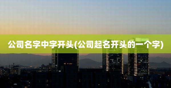 公司名字中字开头(公司起名开头的一个字)