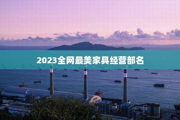 2023全网最美家具经营部名