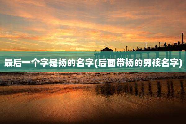 最后一个字是扬的名字(后面带扬的男孩名字)