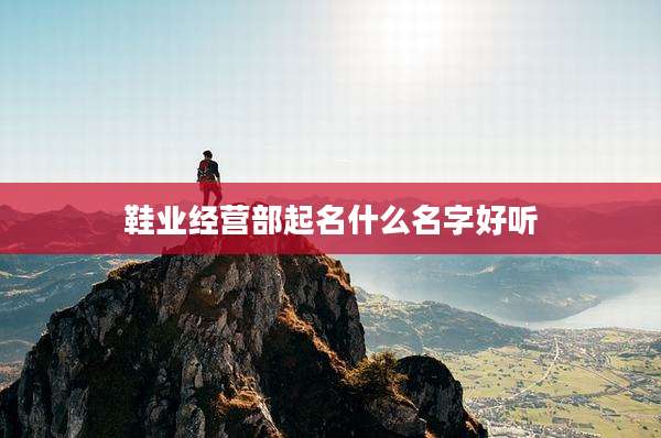 鞋业经营部起名什么名字好听